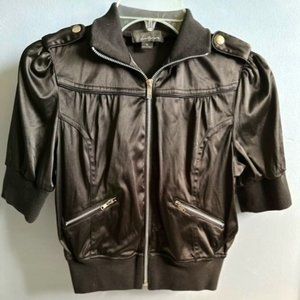 Forever 21 -- Women's Couture Satin Zip-Up Crop Jacket -- Size M
